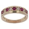 9ct Yellow Gold 0.05ct Brilliant Cut Diamond and Ruby Fancy Ring