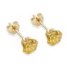 9ct Yellow Gold Citrine Cubic Zirconia Stud Earrings 5mm