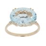 14ct Yellow Gold 0.02ct Brilliant Cut Diamond and Aquamarine Ring