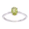 9ct White Gold Peridot and Diamond Ring