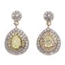 9ct Yellow Gold 1.00ct Brilliant and Pear Cut Diamond Earrings