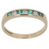 18ct Yellow Gold 0.15ct Diamond and Created Emerald Eternity Ring