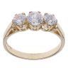 9ct Yellow Gold Cubic Zirconia Three Stone Ring
