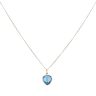 18ct Yellow Gold Created Sapphire Heart Pendant and Chain 16"
