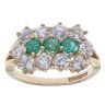 9ct Yellow Gold Cubic Zirconia and Emerald Cluster Ring