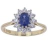18ct Yellow Gold 0.30ct Brilliant Cut Diamond And Sapphire Cluster Ring