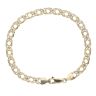 9ct Yellow and White Gold Diamond Cut Double Curb Bracelet 7"
