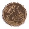 9ct Yellow Gold 1911 George V Large Head UK Half Sovereign Coin Ring