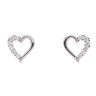 Silver Cubic Zirconia Heart Stud Earrings by Icesia