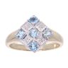 9ct Yellow Gold Created Blue Topaz And Diamond Ring