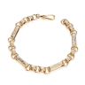 18ct Yellow ﻿Gold on Sterling Silver Men's Patterned Gypsy Link Belcher 9" Bracelet