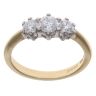 18ct Yellow Gold 0.75ct Brilliant Cut Diamond Trilogy Ring