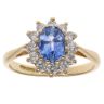 18ct Yellow Gold 0.25ct Brilliant Cut Diamond and Sapphire Cluster Ring