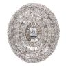 9ct Yellow Gold 1.75ct Brilliant And Baguette Cut Diamond Cluster Ring