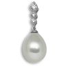 18ct White Gold 0.20ct Diamond & Pearl Pendant
