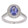 18ct White Gold 0.40ct Brilliant Cut Diamond And Tanzanite Cluster Ring