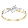 9ct Yellow And White Gold Diamond Crossover Ring