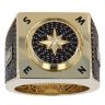 14ct Yellow Gold Monaco Black Cubic Zirconia Signet Ring