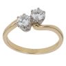 18ct Yellow Gold 0.75ct Brilliant Cut Diamond Two Stone Ring