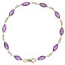 9ct Yellow Gold Amethyst Bracelet 7"