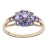 9ct Yellow Gold 0.05ct Diamond and Tanzanite Cluster Ring