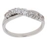 9ct White Gold Cubic Zirconia Crossover Ring