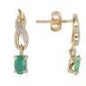 9ct Yellow Gold 0.01ct Diamond and Emerald Earrings