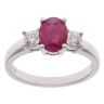 18ct White Gold 0.44ct Brilliant Cut Diamond and Ruby Three Stone Ring