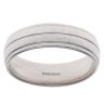 18ct White Gold Line Patterned Wedding Band 5.9mm