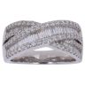 Platinum 1.07ct Baguette and Brilliant Cut Diamond Crossover Ring