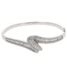 18ct White Gold 3.55ct Brilliant And Baguette Cut Diamond Bangle