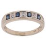 9ct Yellow Gold 0.03ct Diamond and Sapphire Ring