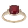 9ct Yellow Gold Cubic Zirconia and Ruby Ring
