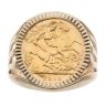 9ct Yellow Gold UK 1915 George V Half Sovereign Coin Ring