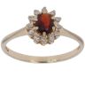 9ct Yellow Gold 0.10ct Diamond and Garnet Cluster Ring