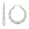 Silver Bamboo Hoop Earrings By Icesia