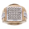 9ct Yellow and White Gold 1.00ct Brilliant Cut Diamond Cluster Signet Ring