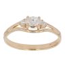 14ct Yellow Gold Cubic Zirconia Three Stone Fancy Ring