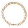 9ct Yellow Gold Patterned and Plain Belcher Bracelet 7.5"
