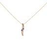 9ct Yellow Gold 0.13cts Diamond and Amethyst Pendant and 14" Chain by Anya Belle