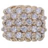 9ct Yellow Gold Cubic Zirconia Five Row Keeper Ring