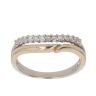9ct Yellow and White Gold 0.25ct Brilliant Cut Diamond Wishbone Ring