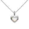 925 Sterling Silver Mother Of Pearl And Cubic Zirconia Heart Pendant And Chain 18"