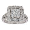 Vera Wang 18ct White Gold 1.00ct Brilliant And Baguette Cut Diamond Cluster Love Ring