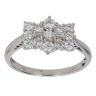 18ct White Gold 1.00ct Brilliant And Baguette Cut Diamond Cluster Ring