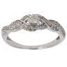 9ct White Gold 0.25ct Brilliant Cut Diamond Solitaire Crossover Ring