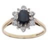 9ct Yellow Gold 0.30ct Brilliant Cut Diamond and Sapphire Cluster Ring