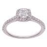 18ct White Gold 0.85ct Cushion and Brilliant Cut Diamond Cluster Ring