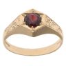 9ct Yellow Gold Garnet Single Stone Signet Ring