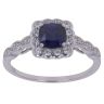 Silver Cubic Zirconia and Blue Gemstone Cluster Ring By Icesia